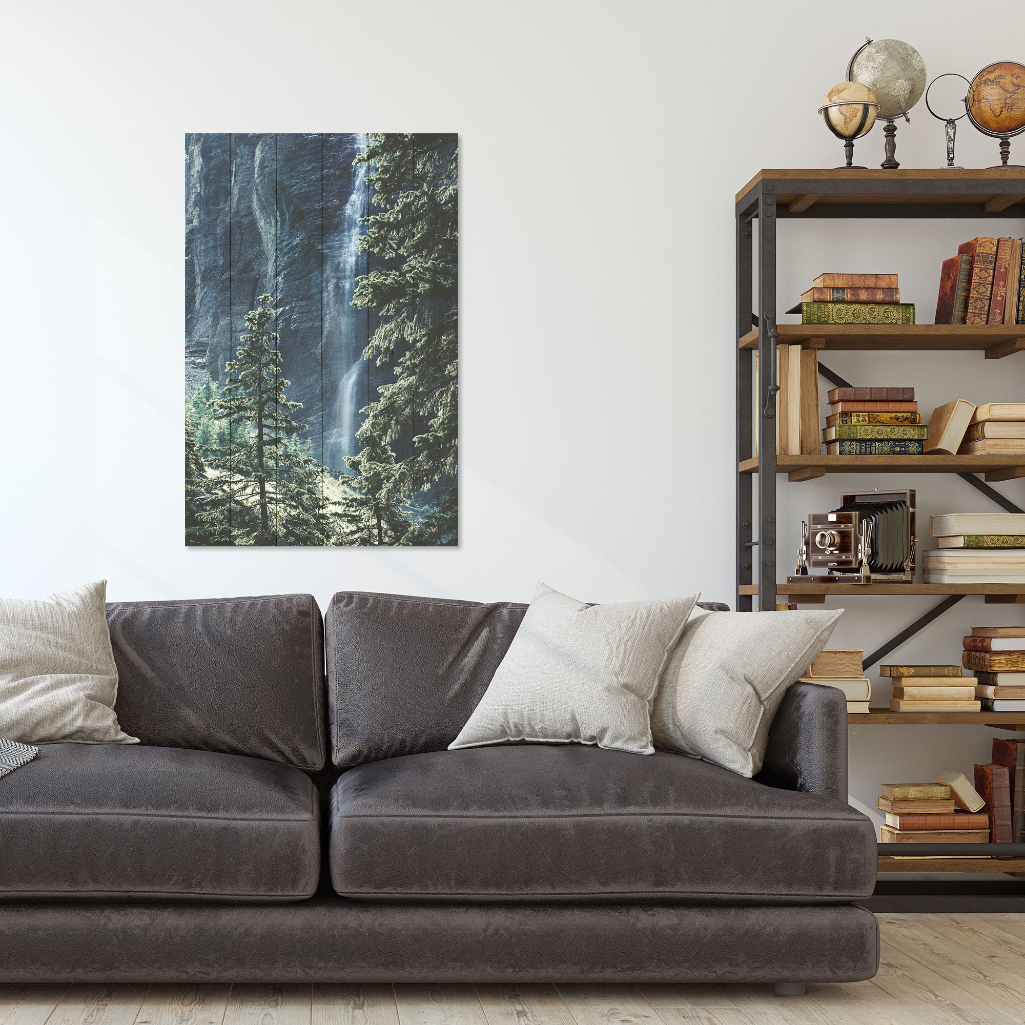 Wood Forest Waterfall Painting