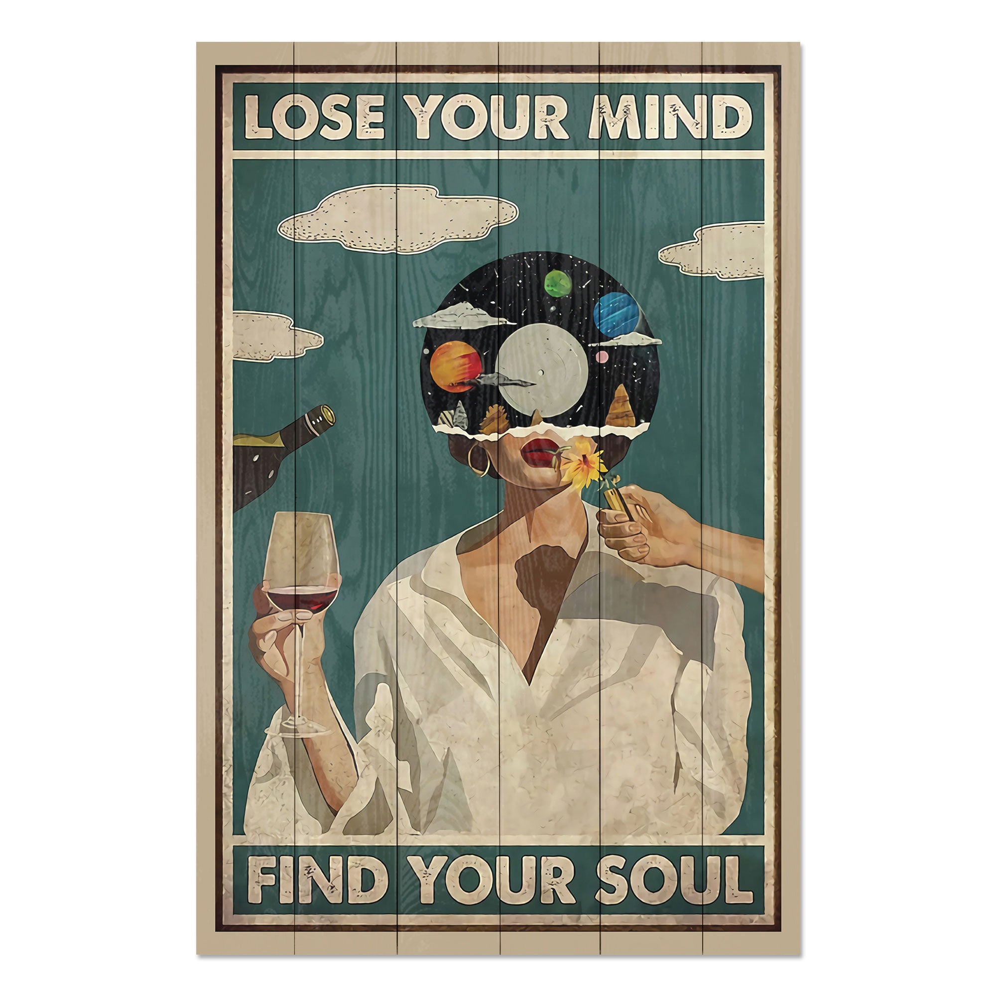 Obraz Wood Lose your Mind-20x30 cm