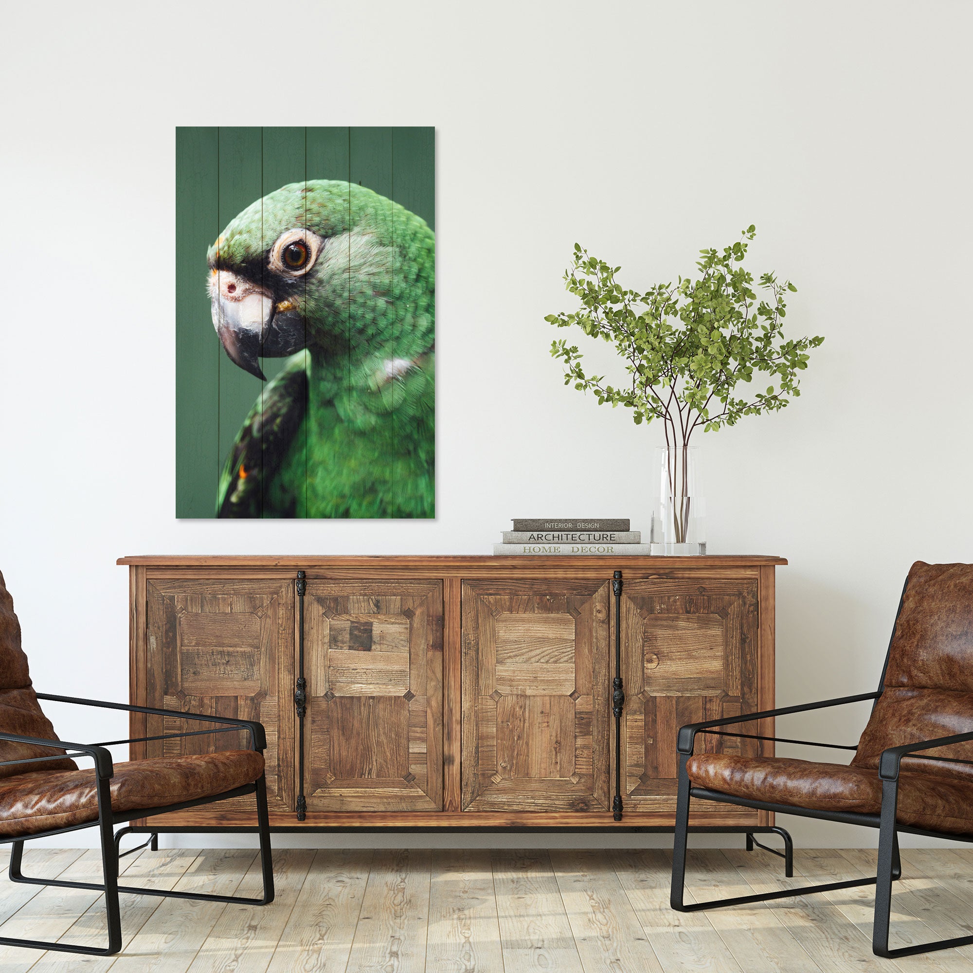 Obraz Wood Papagáj-60x90 cm