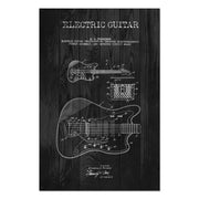Wood Picture Electric Guitar Black-40x60 cm