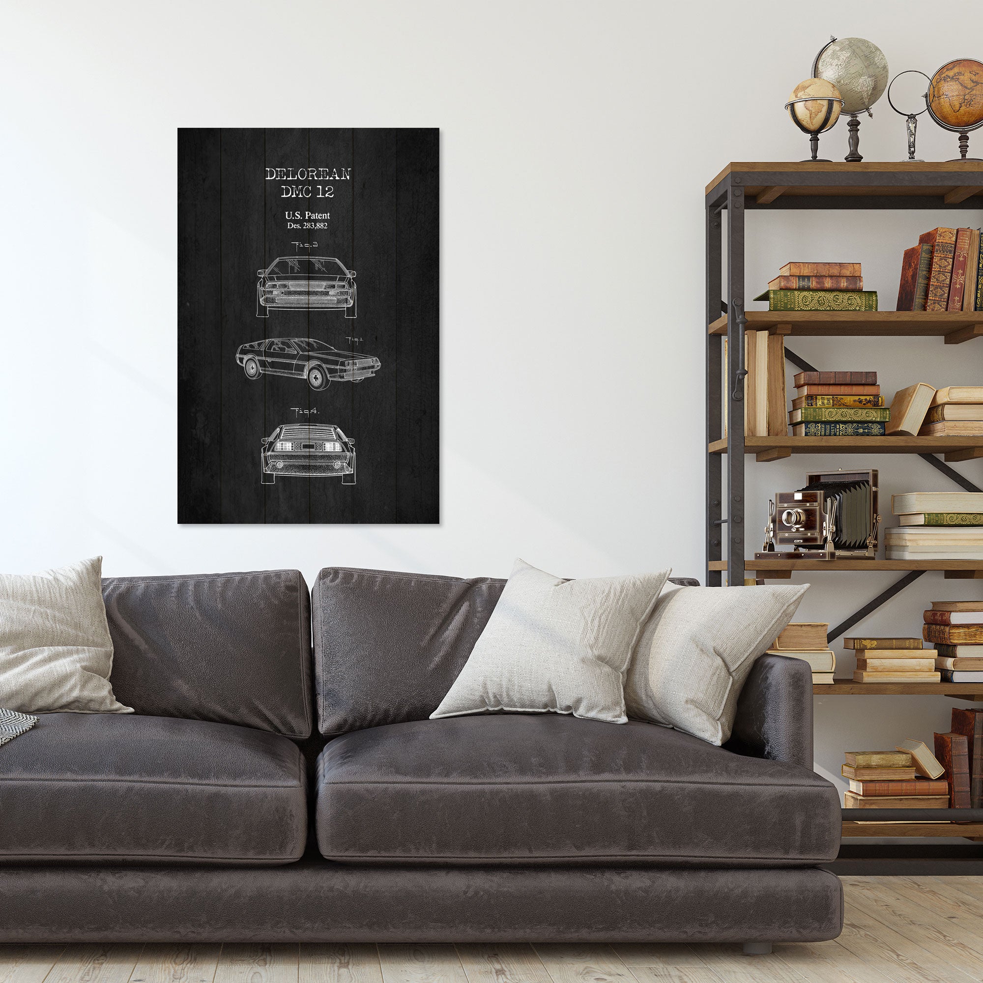 Obraz Dřevo DeLorean Černý-30x40 cm