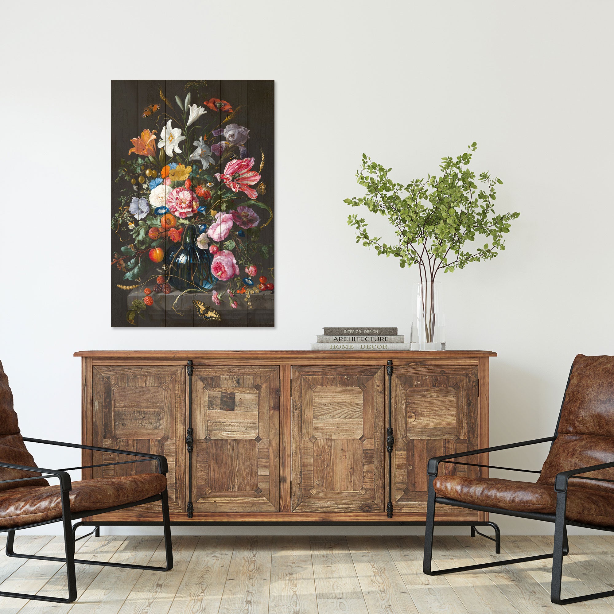 Bild Wood Bunter Blumenstrauß