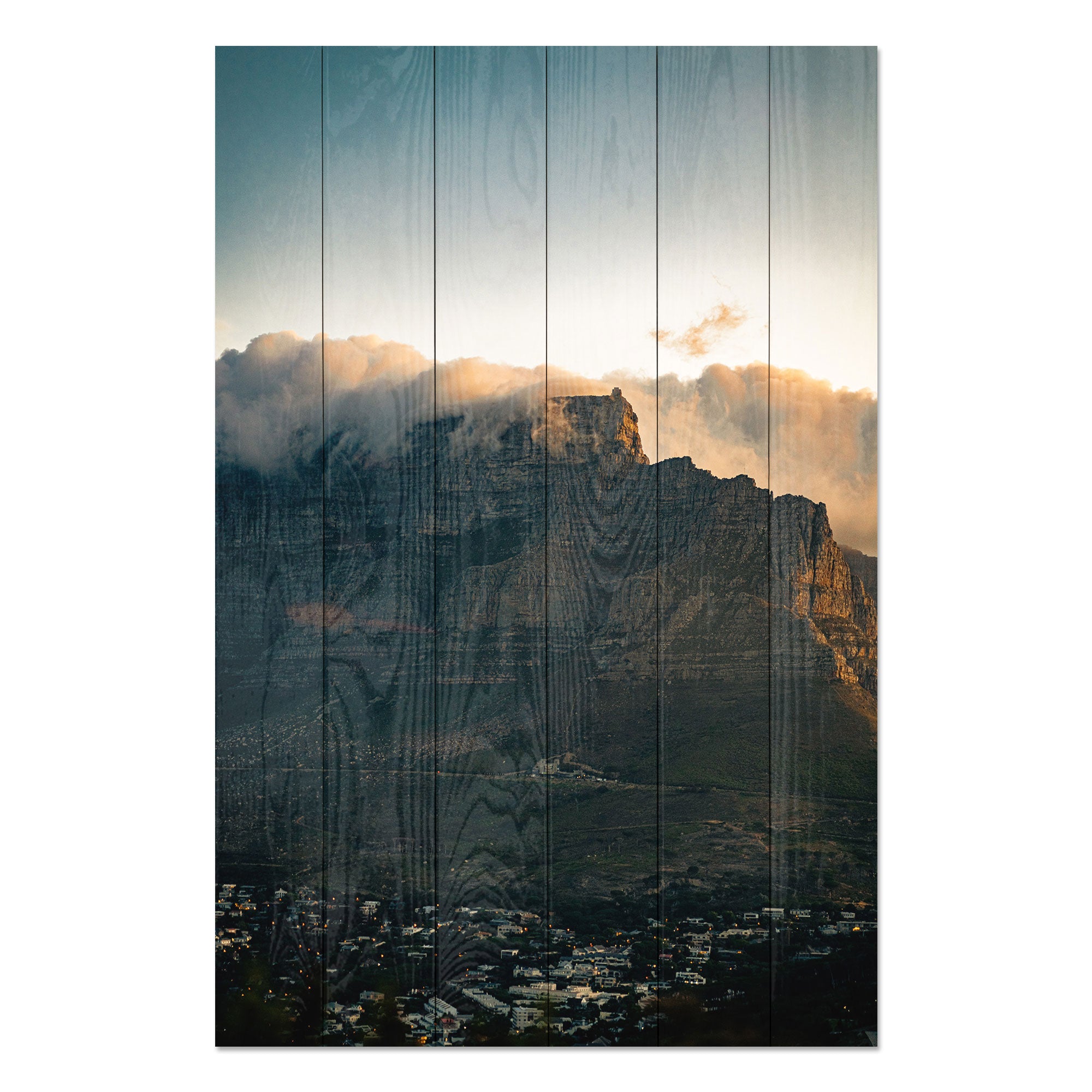 Wood Picture Illuminated City-60x90 cm