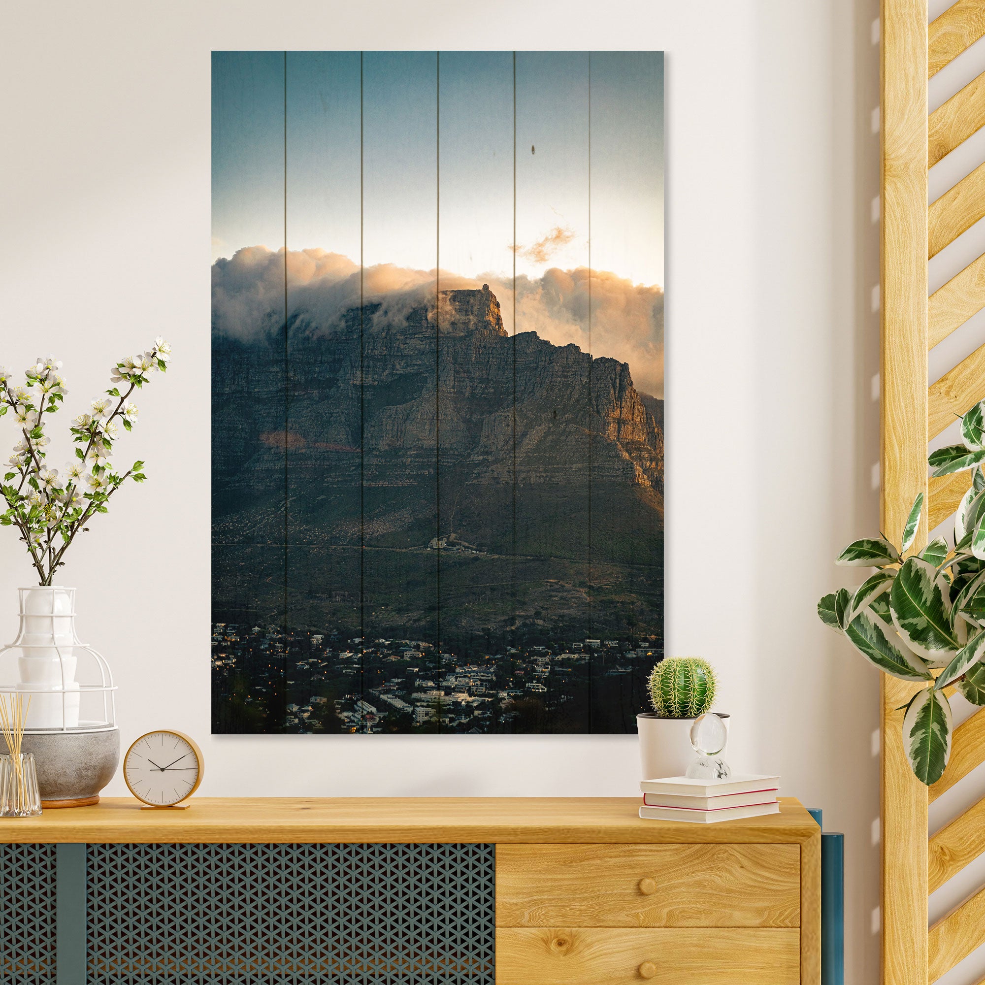 Wood Picture Illuminated City-30x40 cm