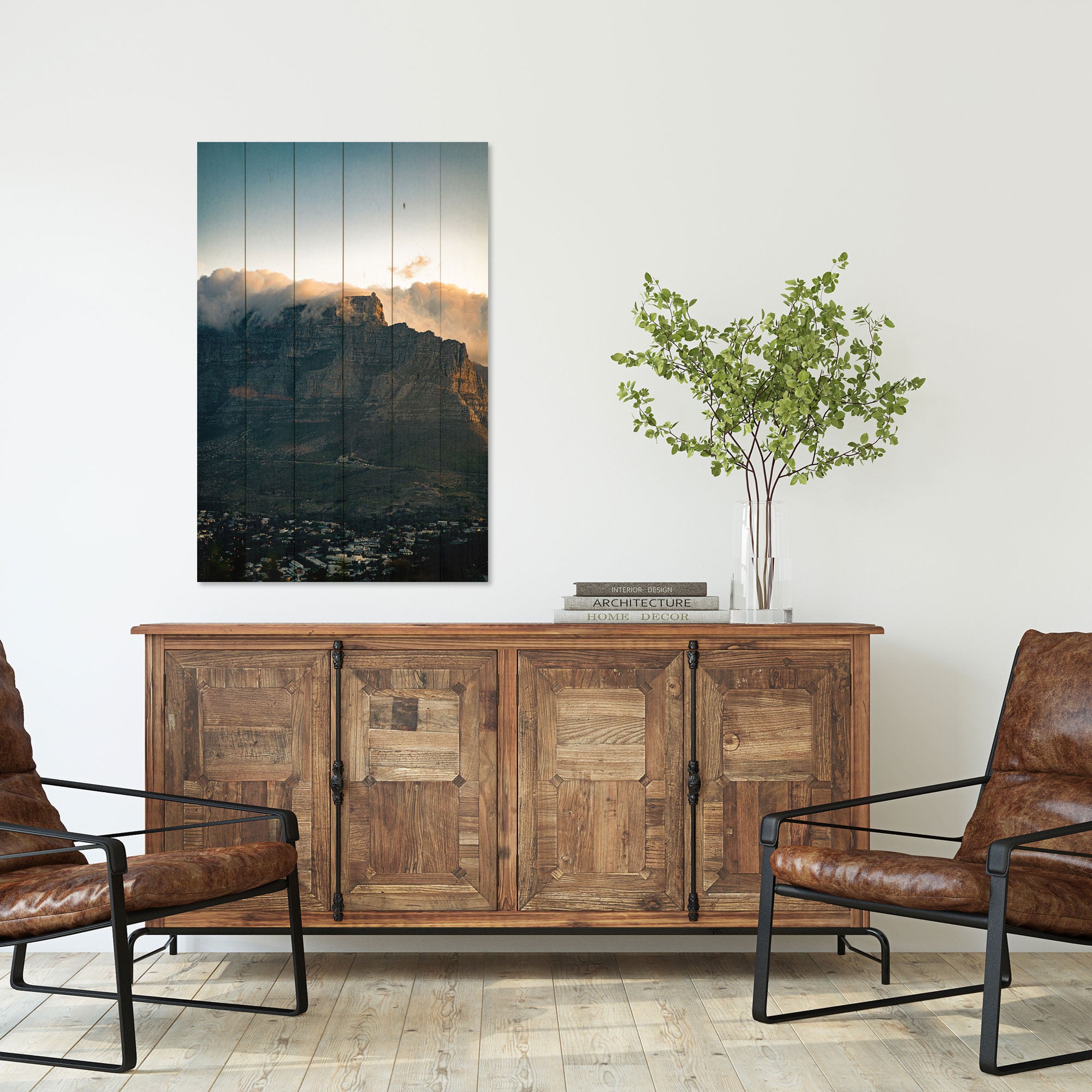 Wood Picture Illuminated City-60x90 cm