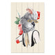Wood Picture Antique Parrot-40x60 cm