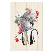 Wood Picture Antique Parrot-50x70 cm