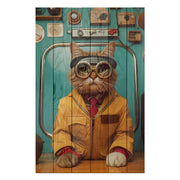 Obraz Wood Inžinier Mačka-30x30 cm