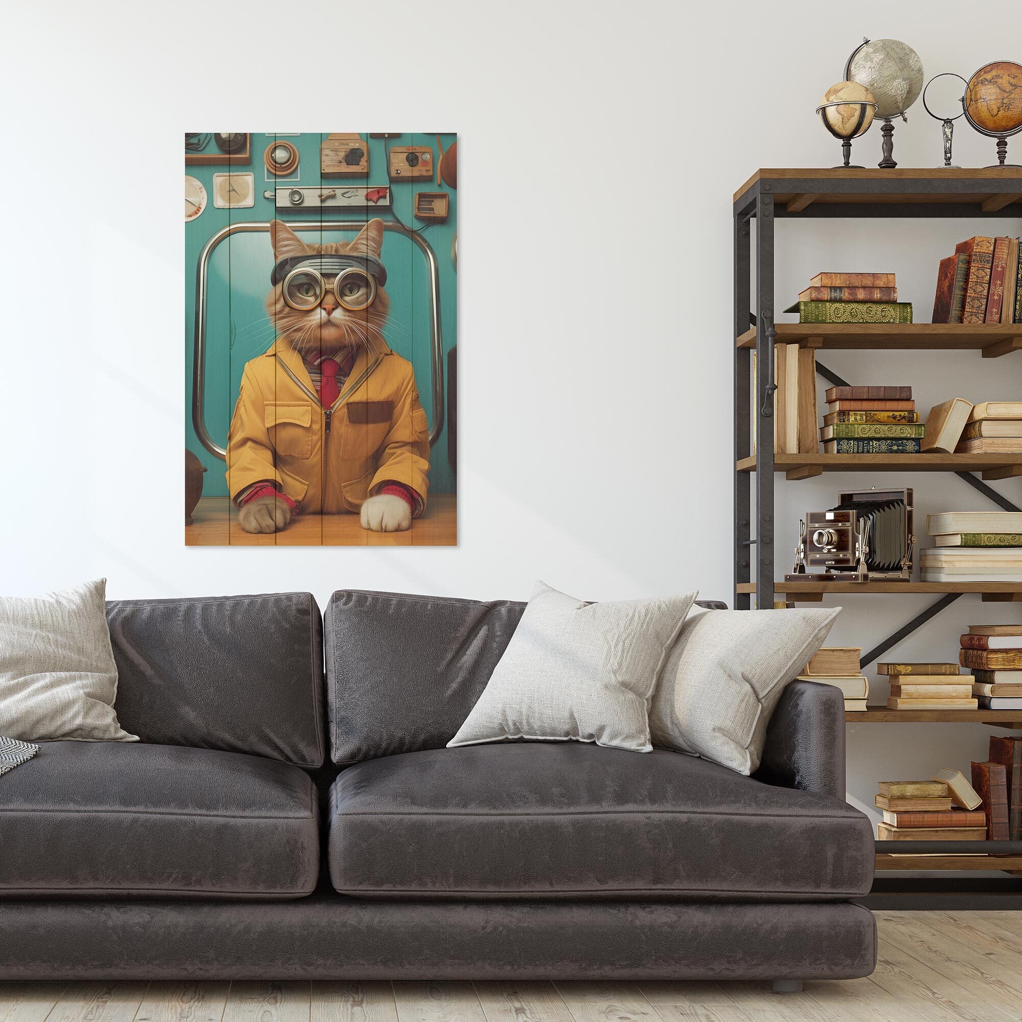 Obraz Wood Inžinier Mačka-30x40 cm