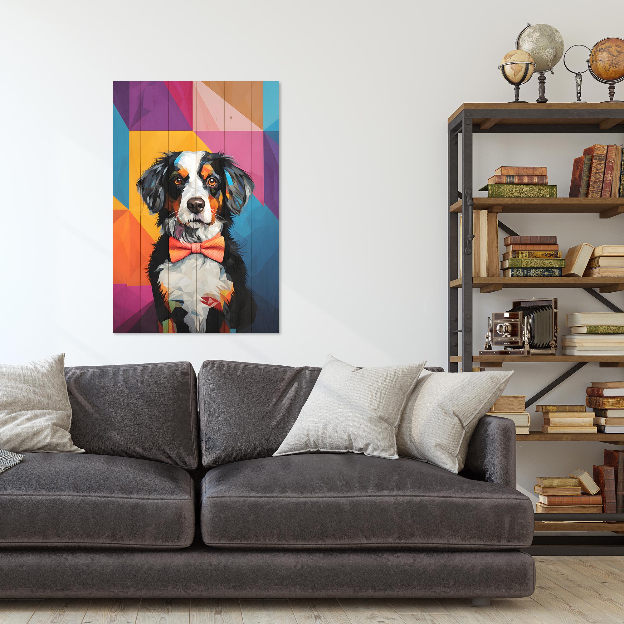 Obraz Wood Pes Mozaika-50x70 cm