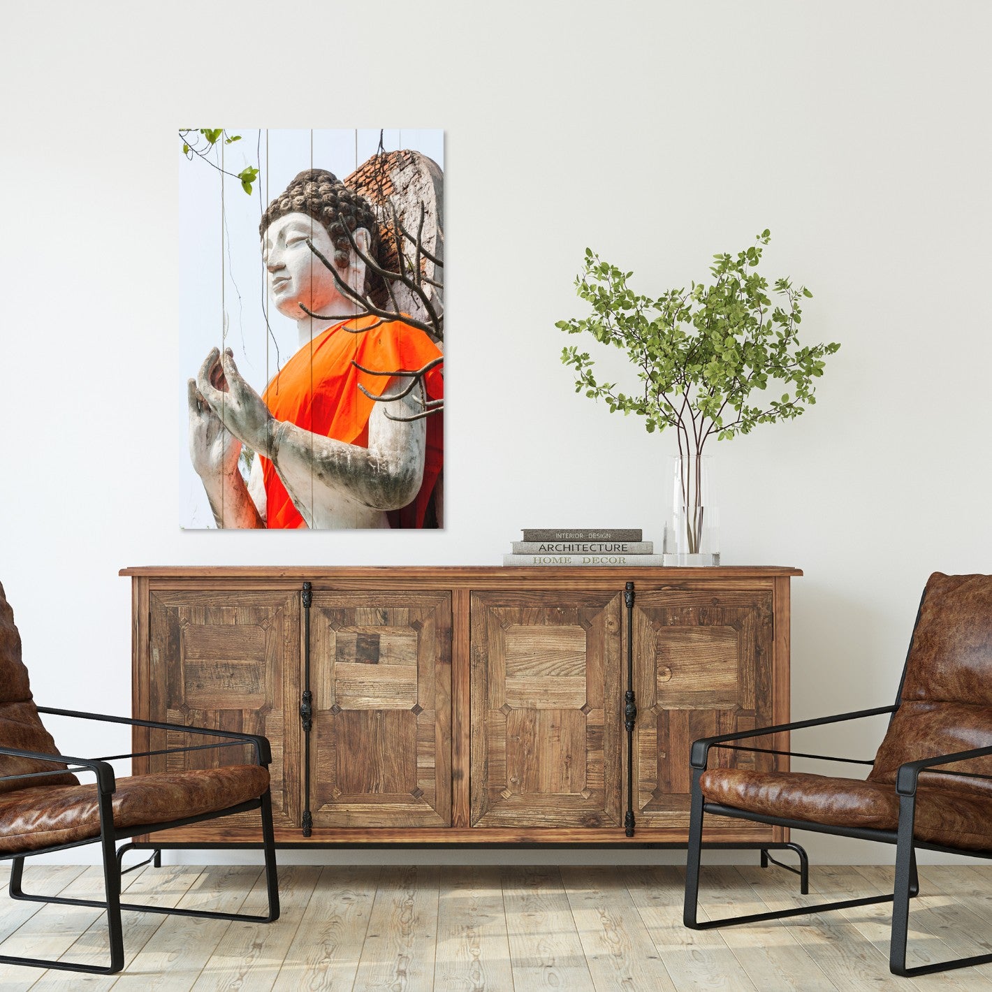 Obraz Wood Socha Buddhy-60x90 cm