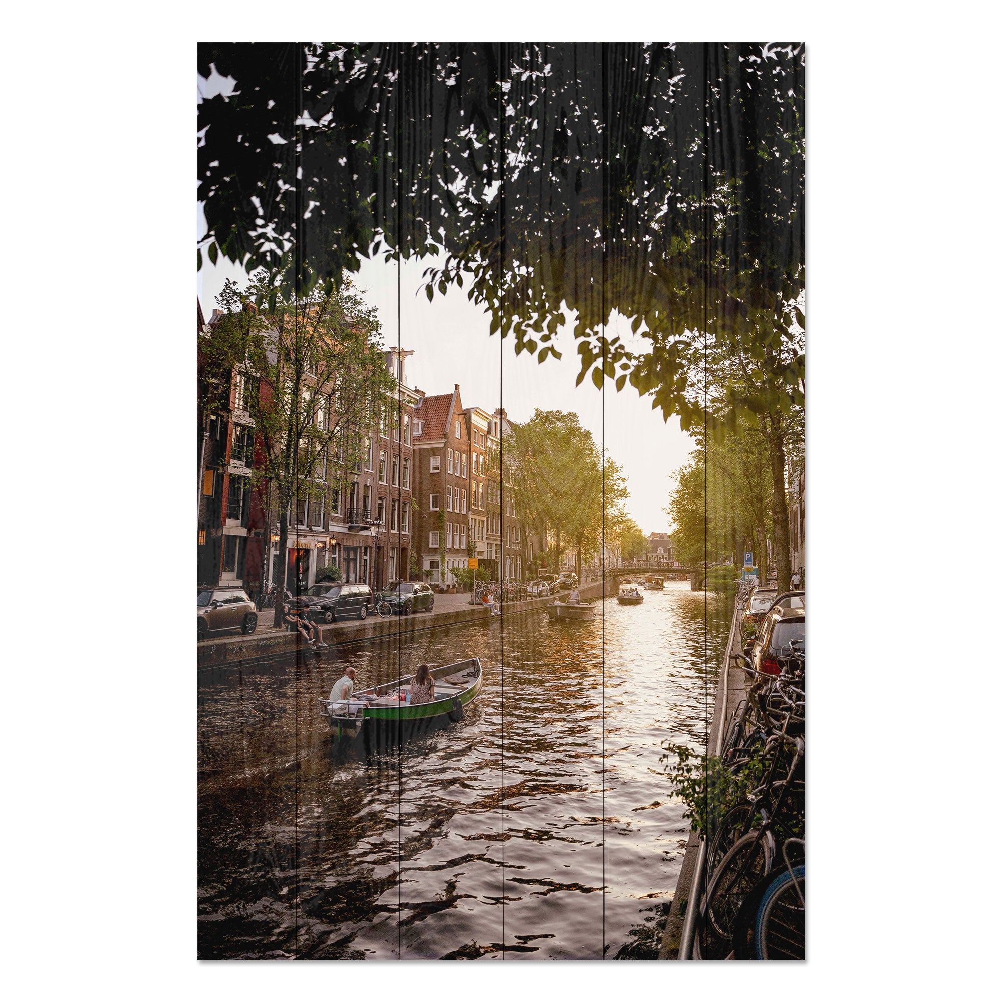 Wood Picture Canal Boat Cruise-30x40 cm