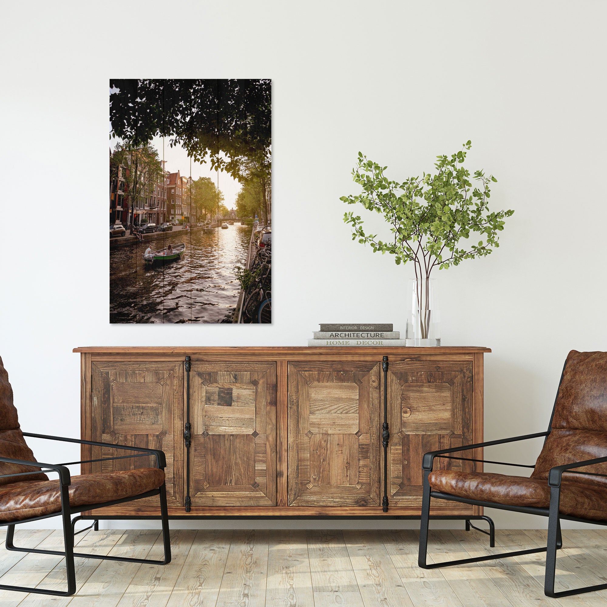 Obraz Wood Plavba loďou po kanáli-20x30 cm