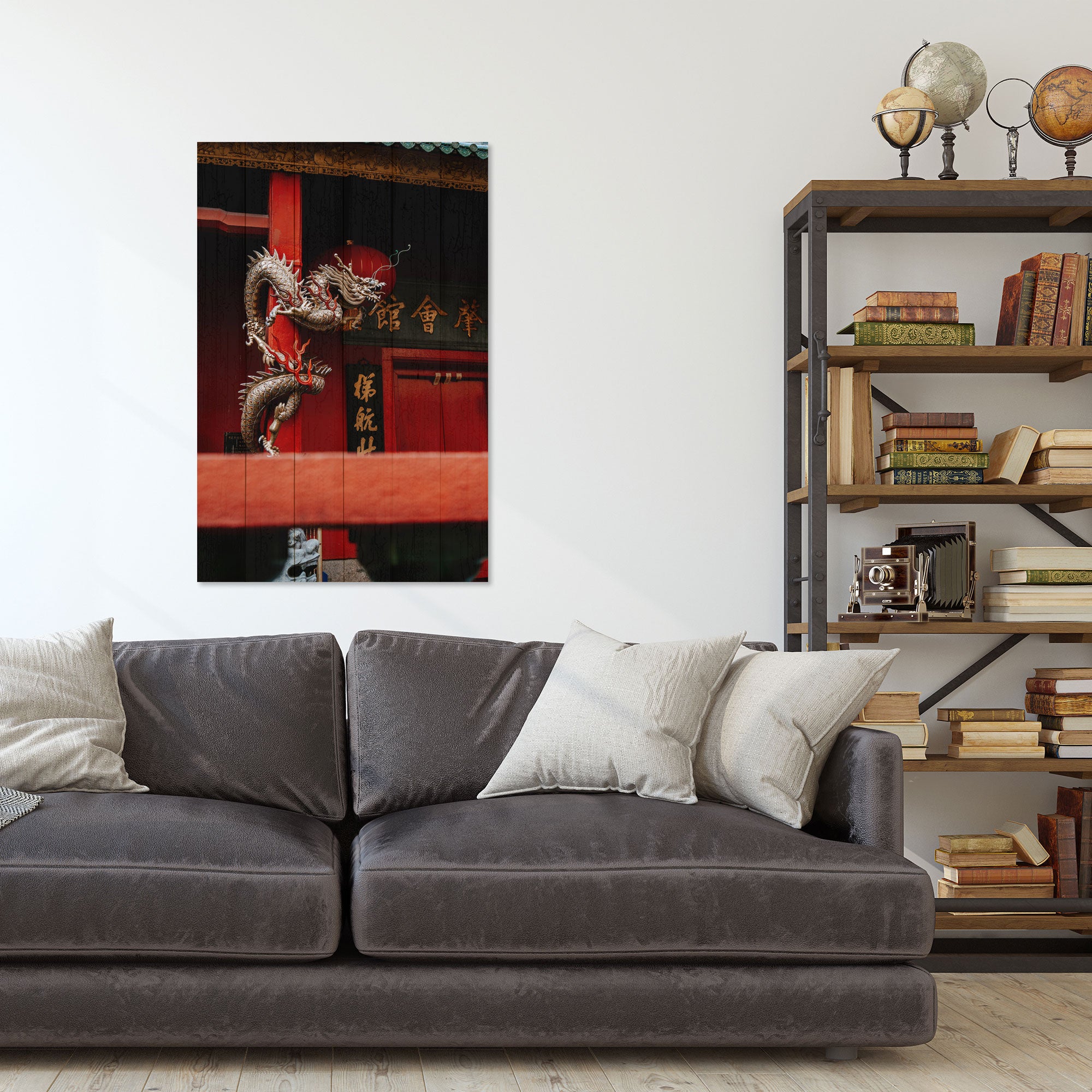 Obraz Wood Čínský drak-40x60 cm