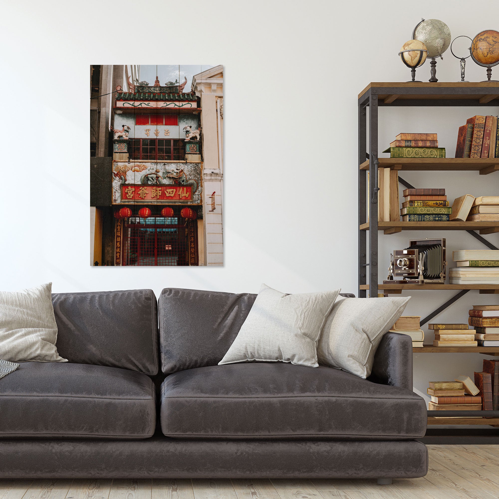Bild Wood Chinesisches Stadthaus-60x90 cm