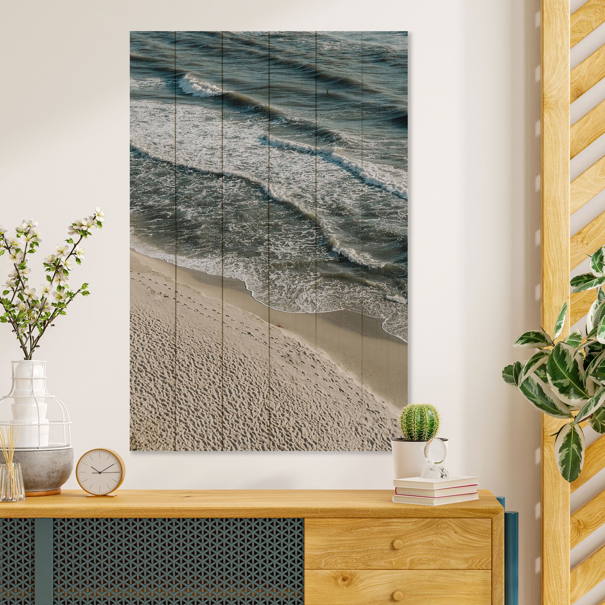 Wood Picture Calm Beach-60x90 cm
