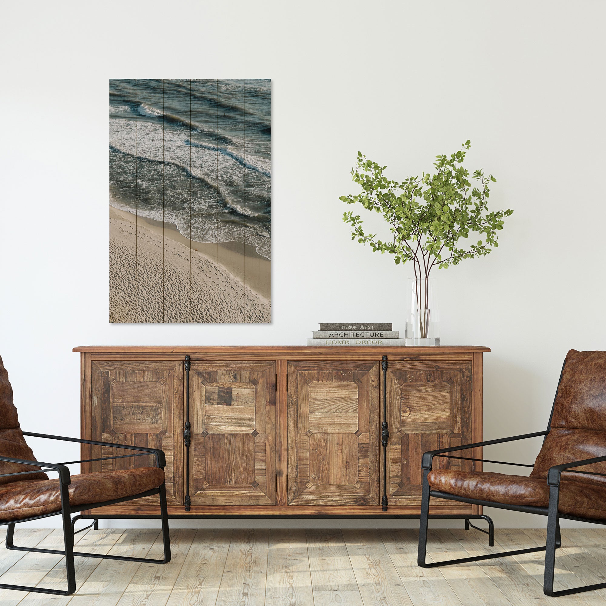 Wood Picture Calm Beach
