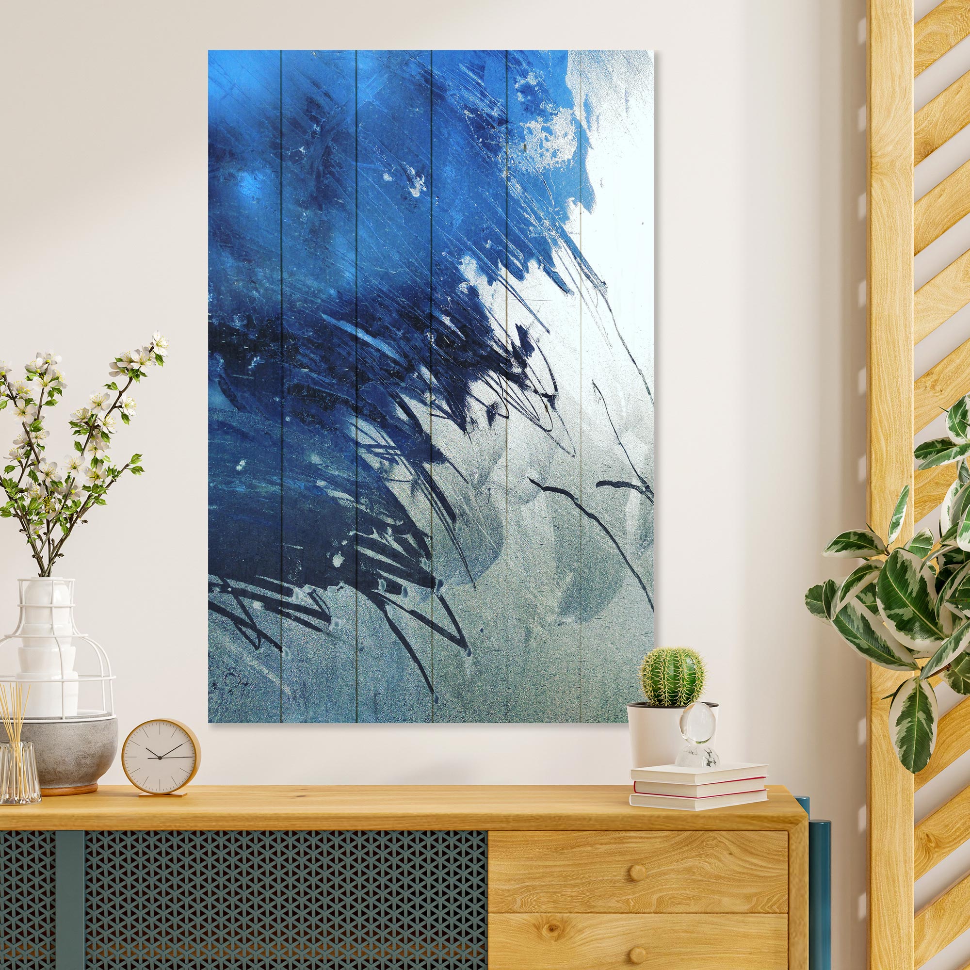 Obraz Wood Blue Art Abstrakt-30x30 cm