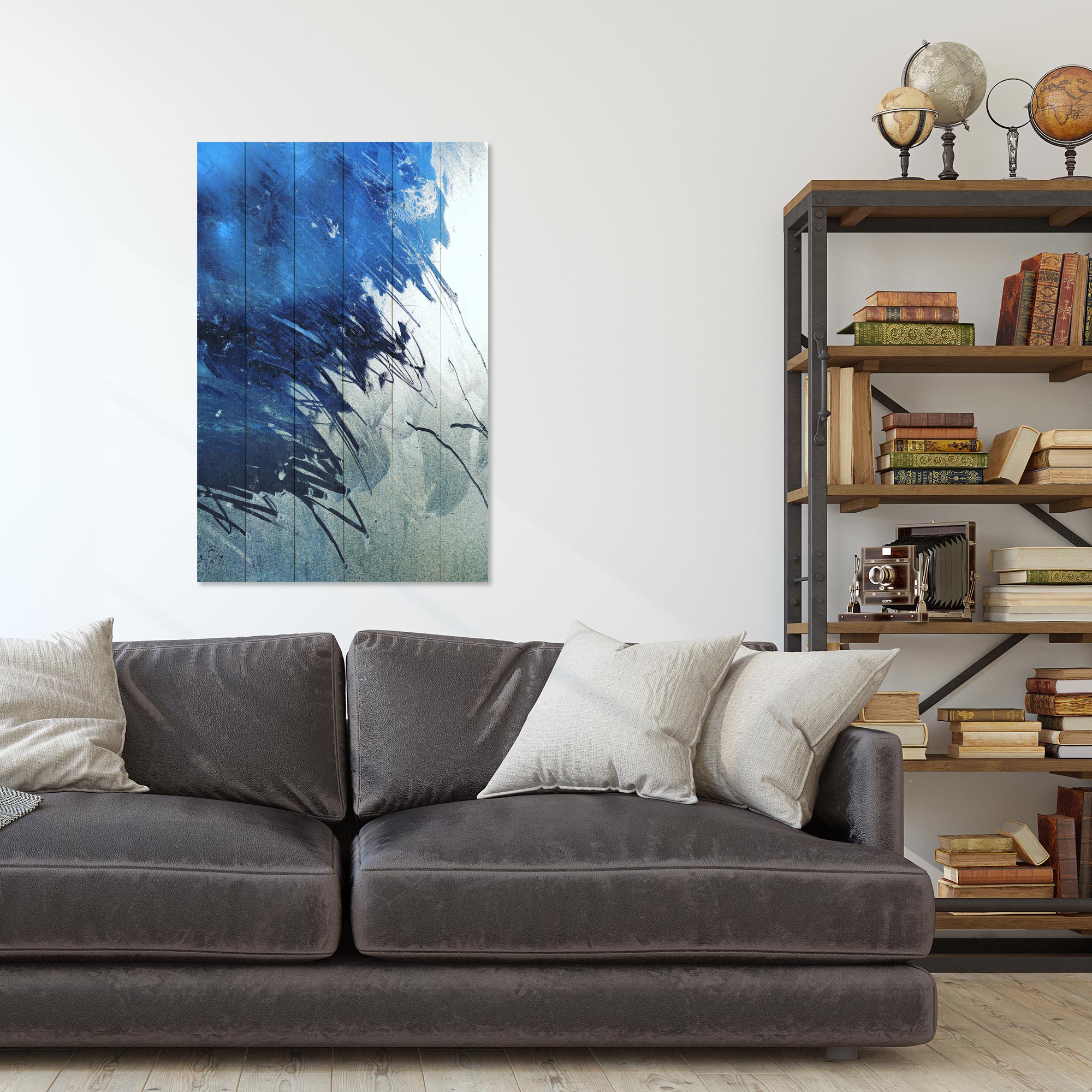 Obraz Wood Blue Art Abstrakt-30x40 cm