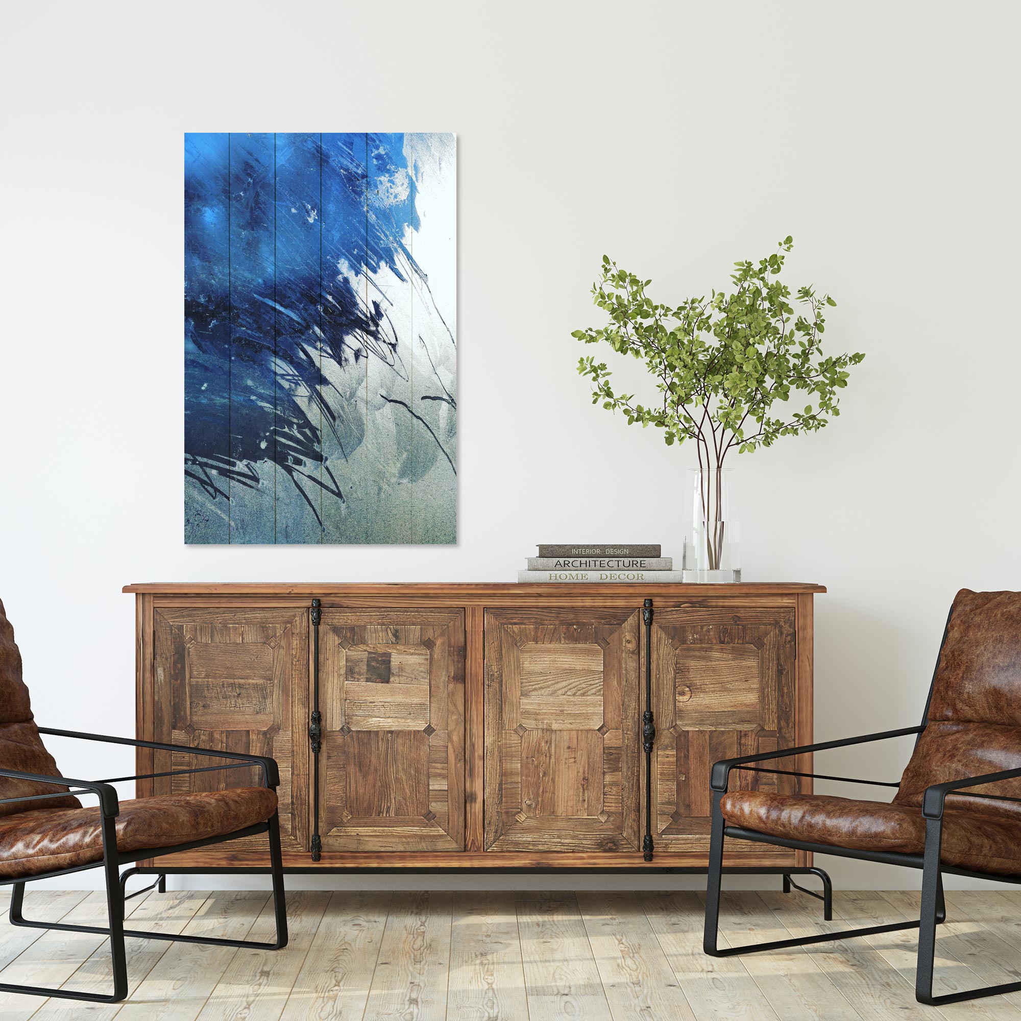Obraz Wood Blue Art Abstrakt-30x30 cm