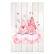 Obraz Wood Pink Gnome Couple