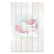 Picture Wood Sweet Unicorn Sleeping Cloud