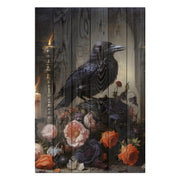 Obraz Wood Crow Dark Academia-30x30 cm