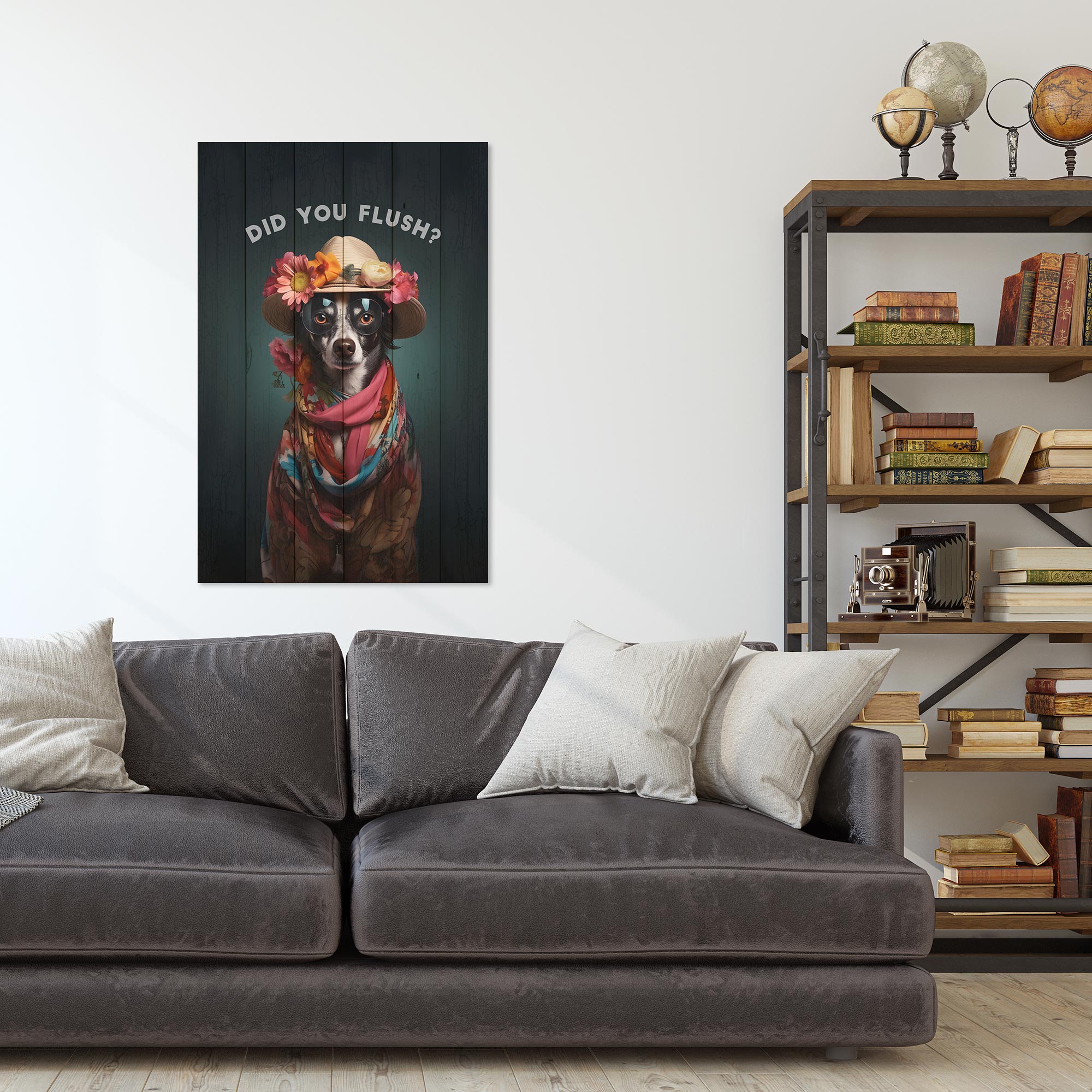 Obraz Wood Spláchol si?-40x60 cm