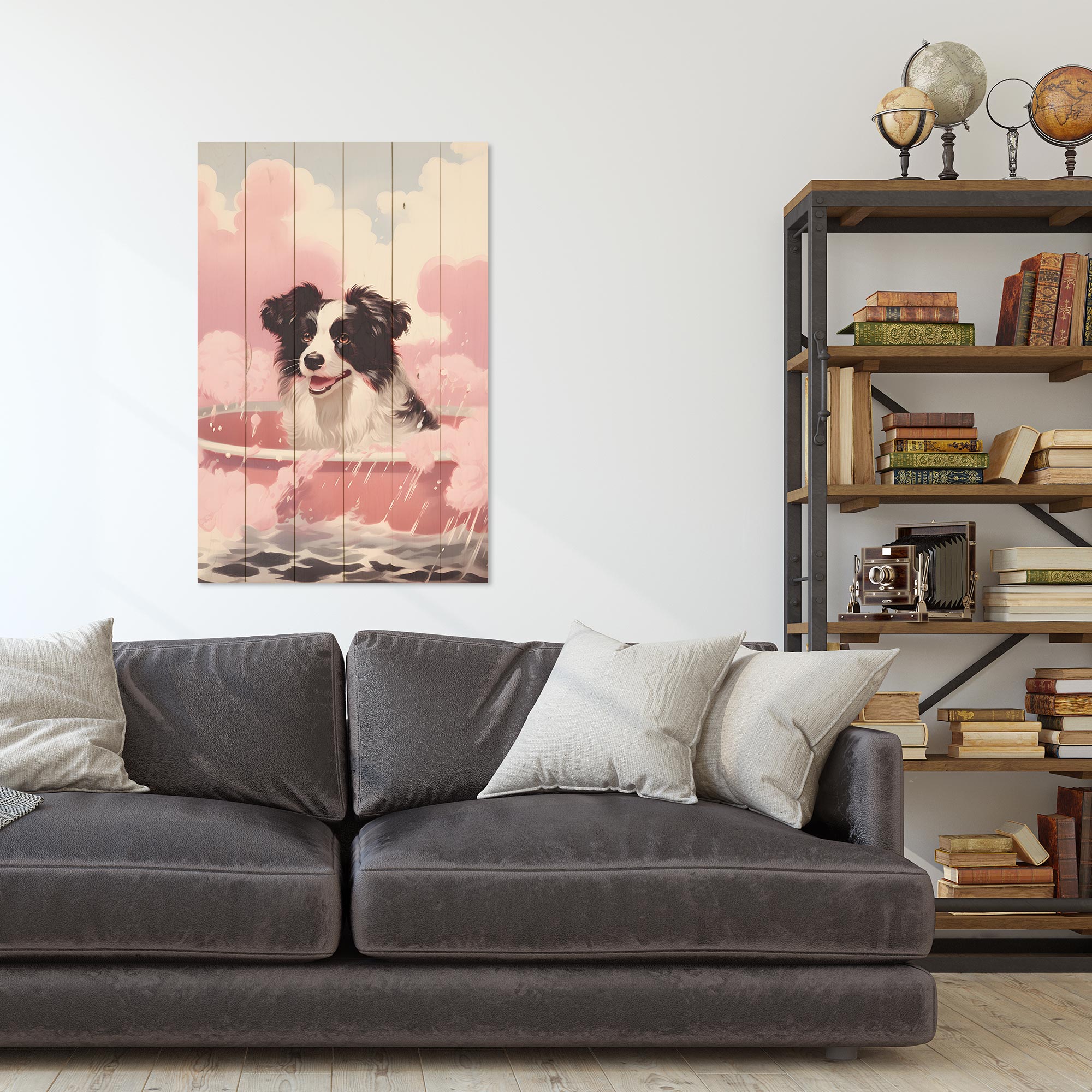 Obraz Wood Dog Bath-50x70 cm