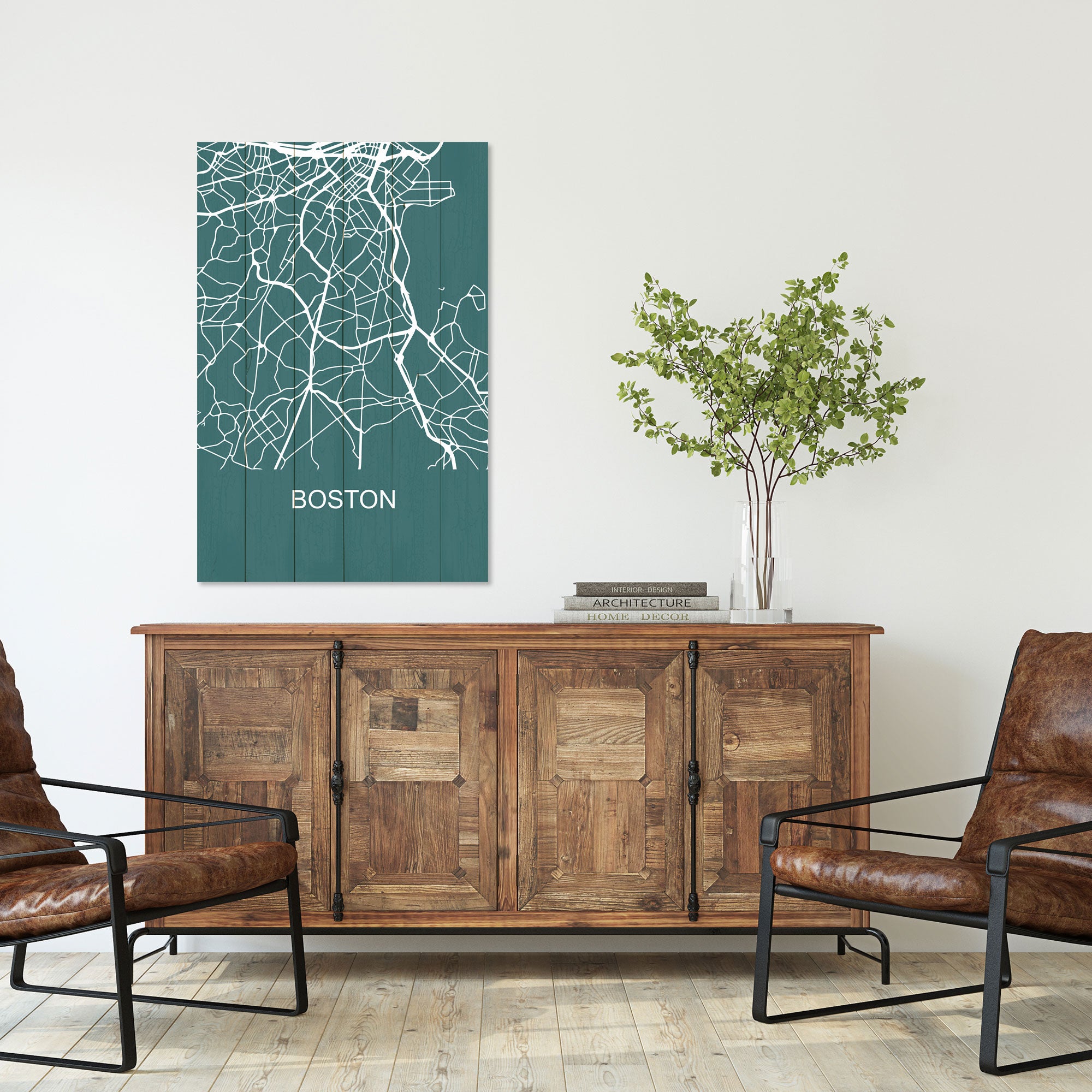 Wood Picture Boston-40x60 cm