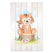 Wood Picture Sitting Tree Stump-50x70 cm