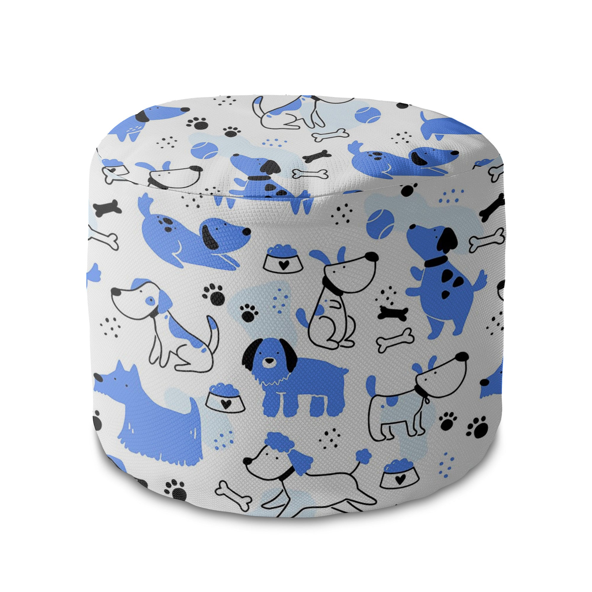 Kulatý puf podnožka Blue Dogs