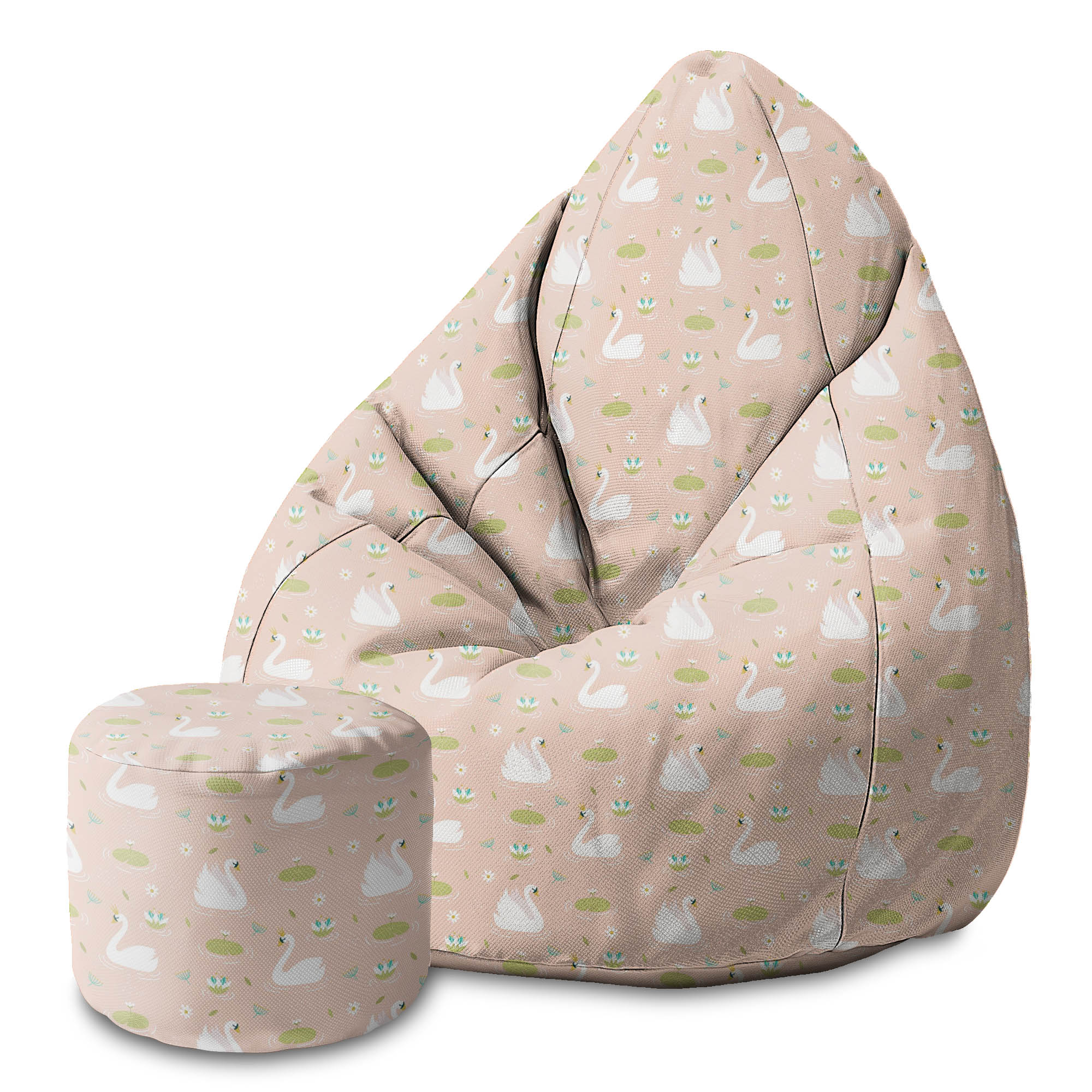 Puf kulatý podnožka Elegant Swans