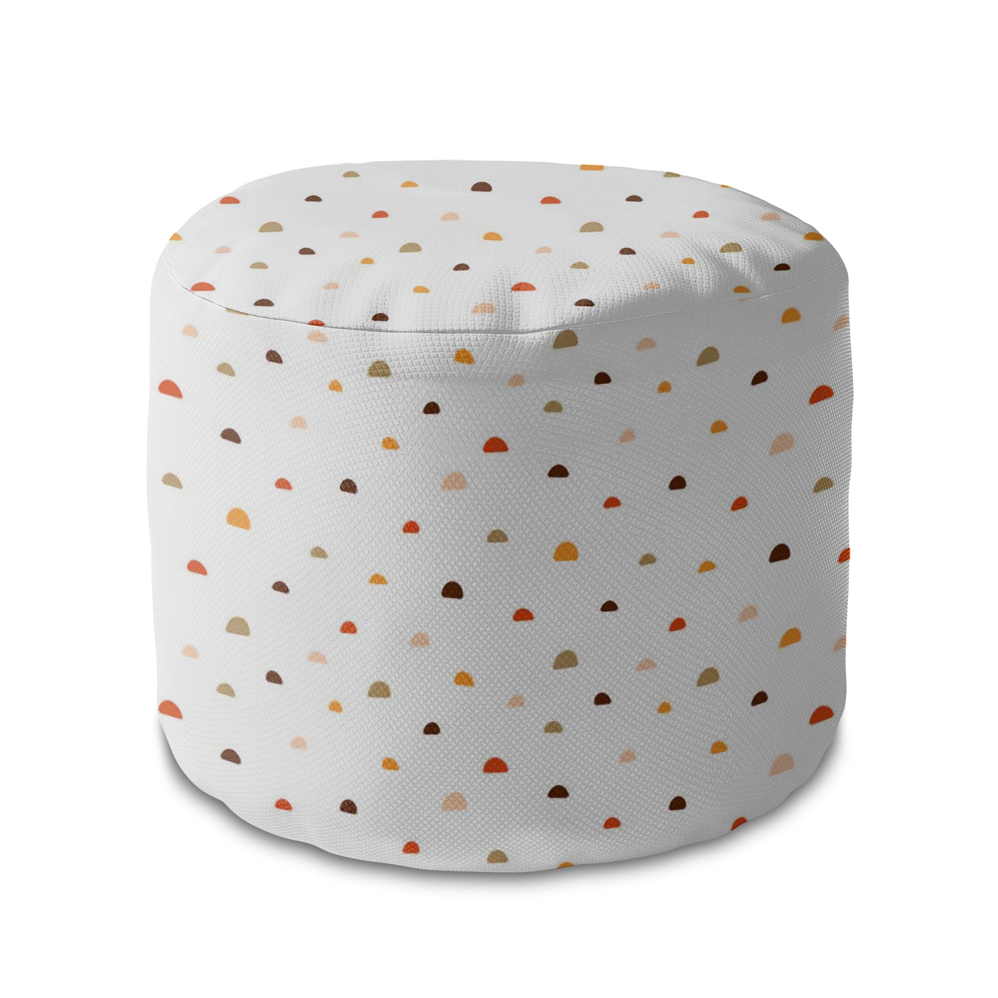 Round Pouf Footstool Doodle Shapes-Panama