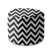 Puf okrągły podnóżek Zig Zag Black-Panama