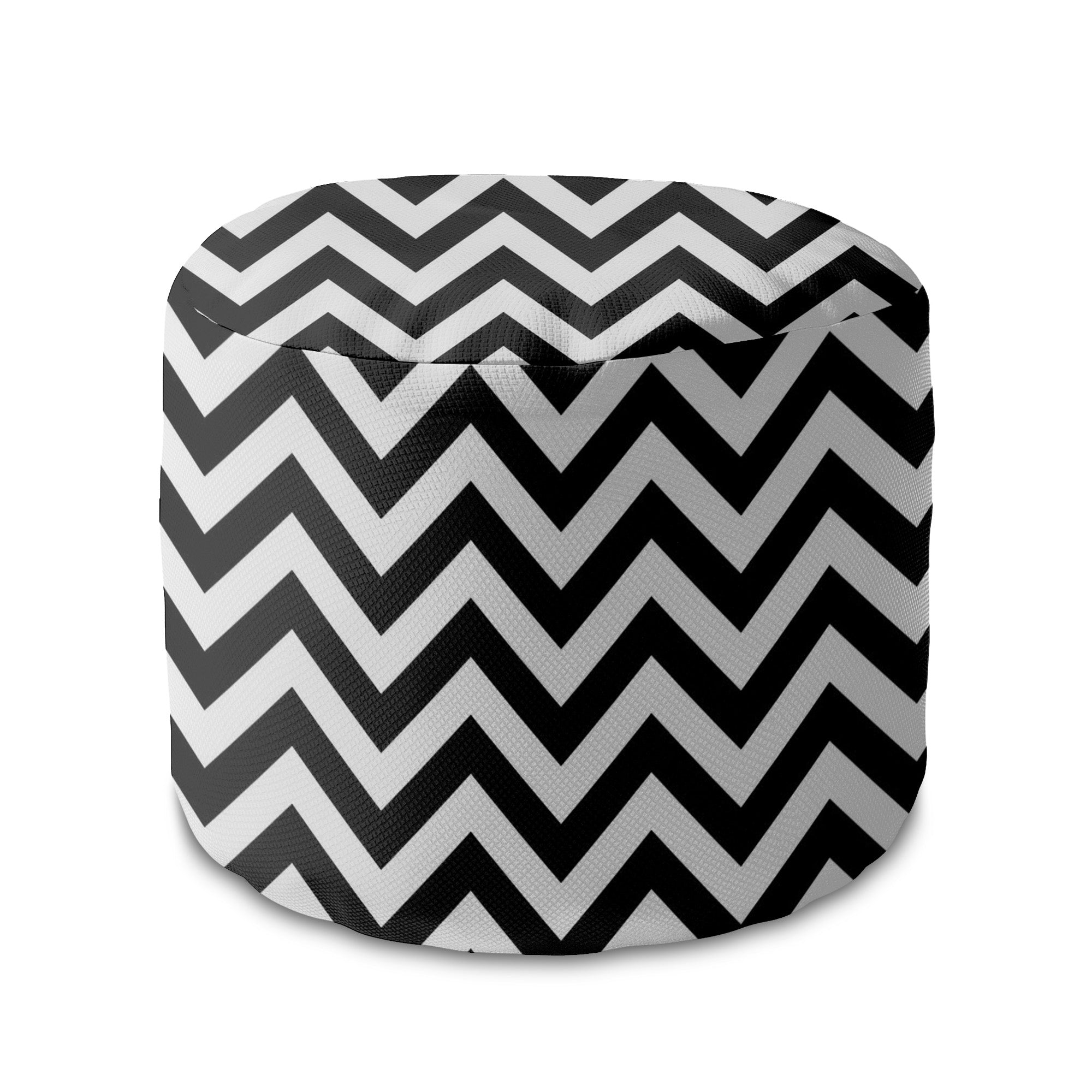 Kulatý puf podnožka Zig Zag Black