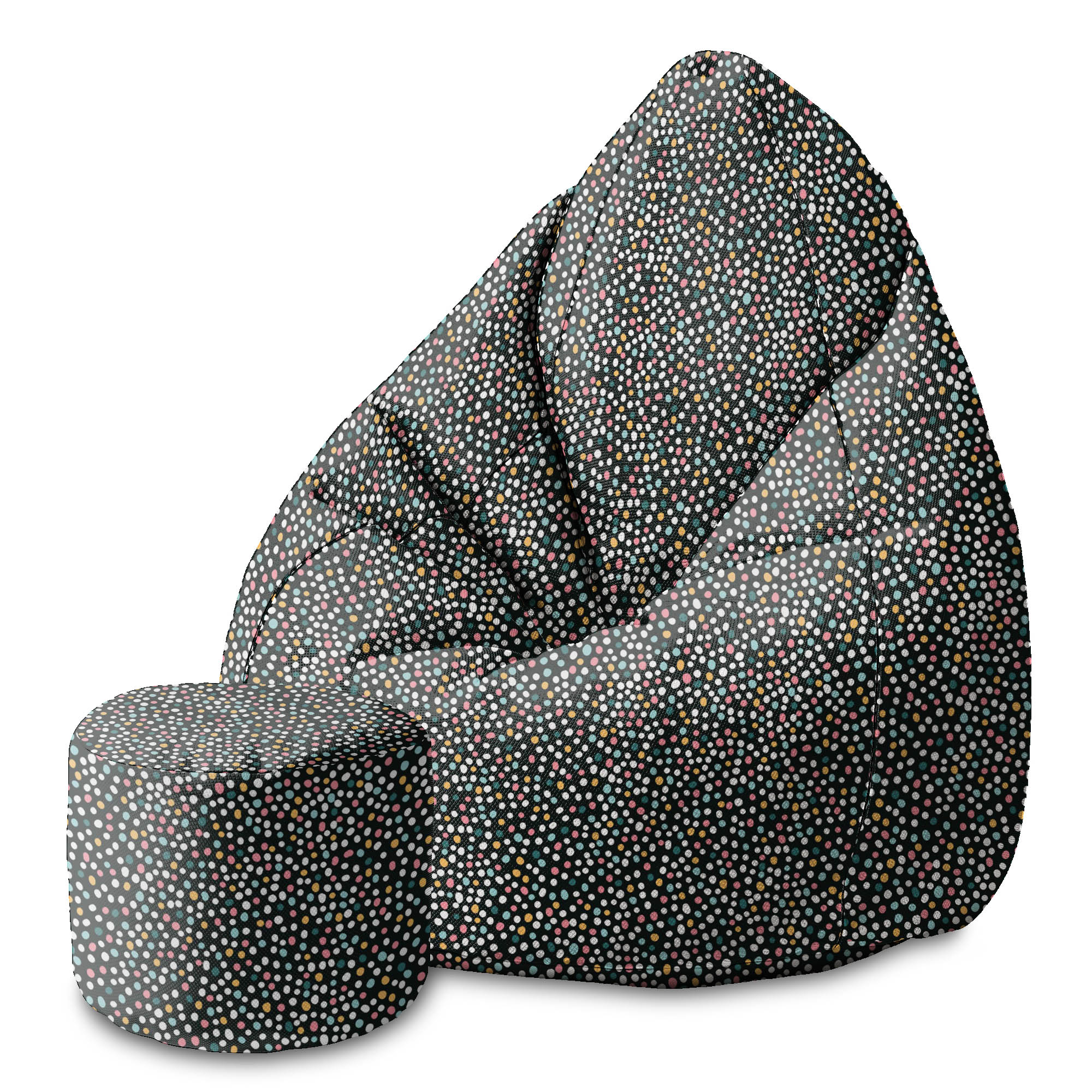 Kulatá taburetka podnožka Multicolor Polka Dots