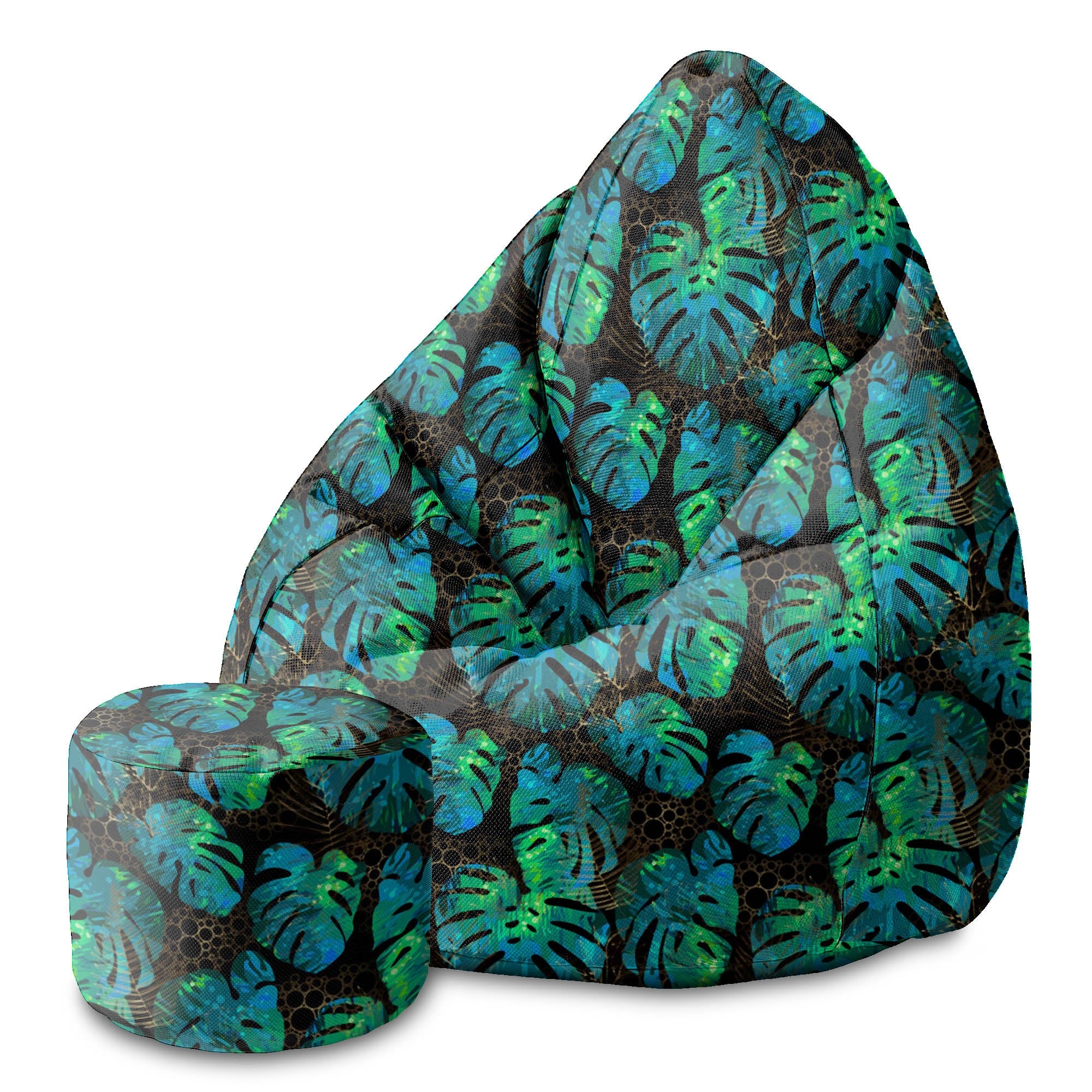 Kulatá podnožka Sea Green Monstera