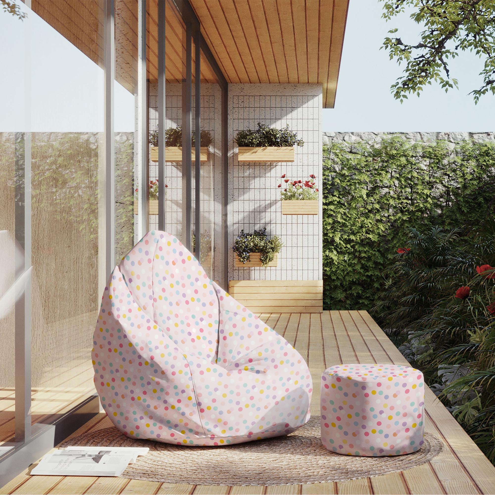 Runder Hocker Fußhocker Pastel Confetti Dots-Oxford