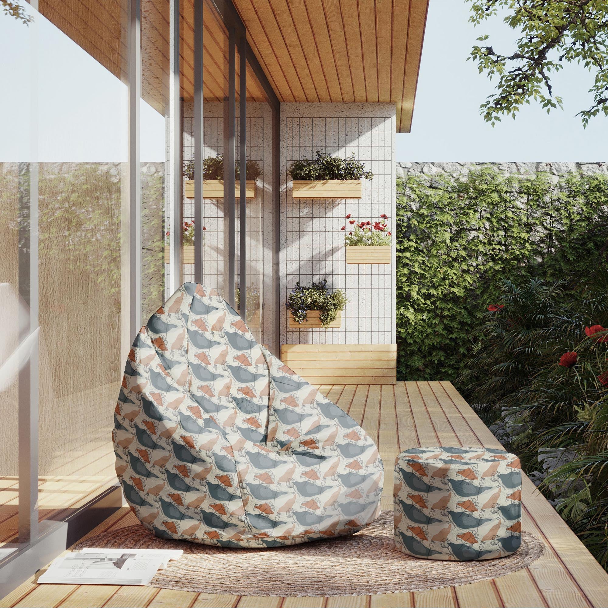 Runder Hocker Fußhocker Ginko-Panama