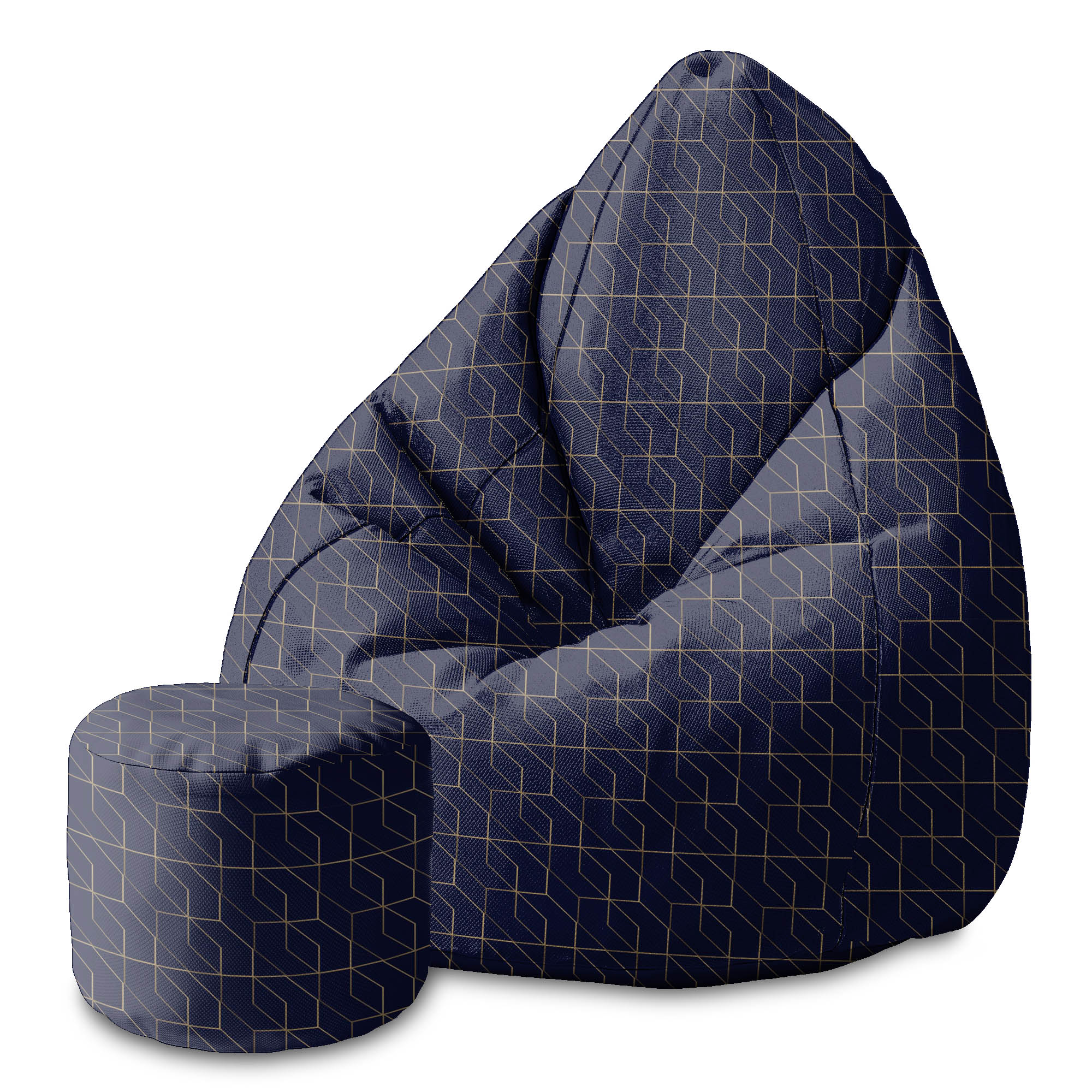 Okrúhly puf podnožka Gold Luxury Pattern