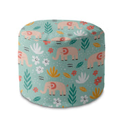 Round pouf footstool Elephant Morning-Panama