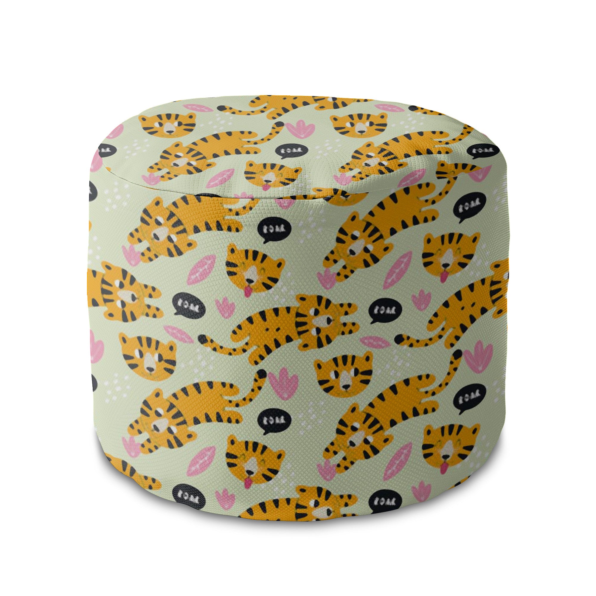 Runder Hocker Fußstütze Tiger Roar-Oxford