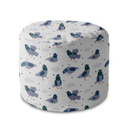 Round pouf footstool Doves-Panama