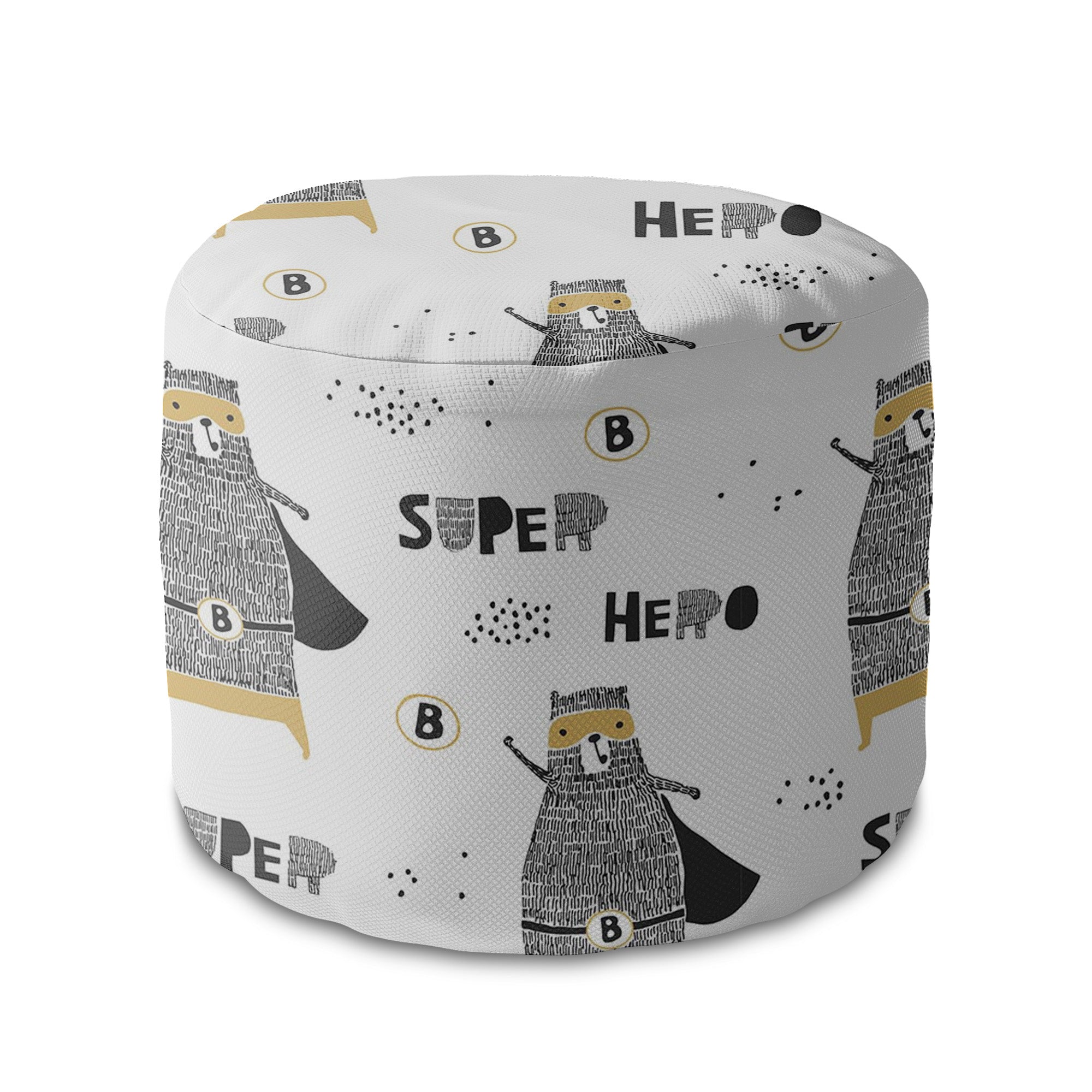 Puf kulatý podnožník Medvídek Superhrdina