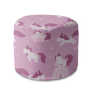 Okrúhly puf podnožka Unicorns and Clouds