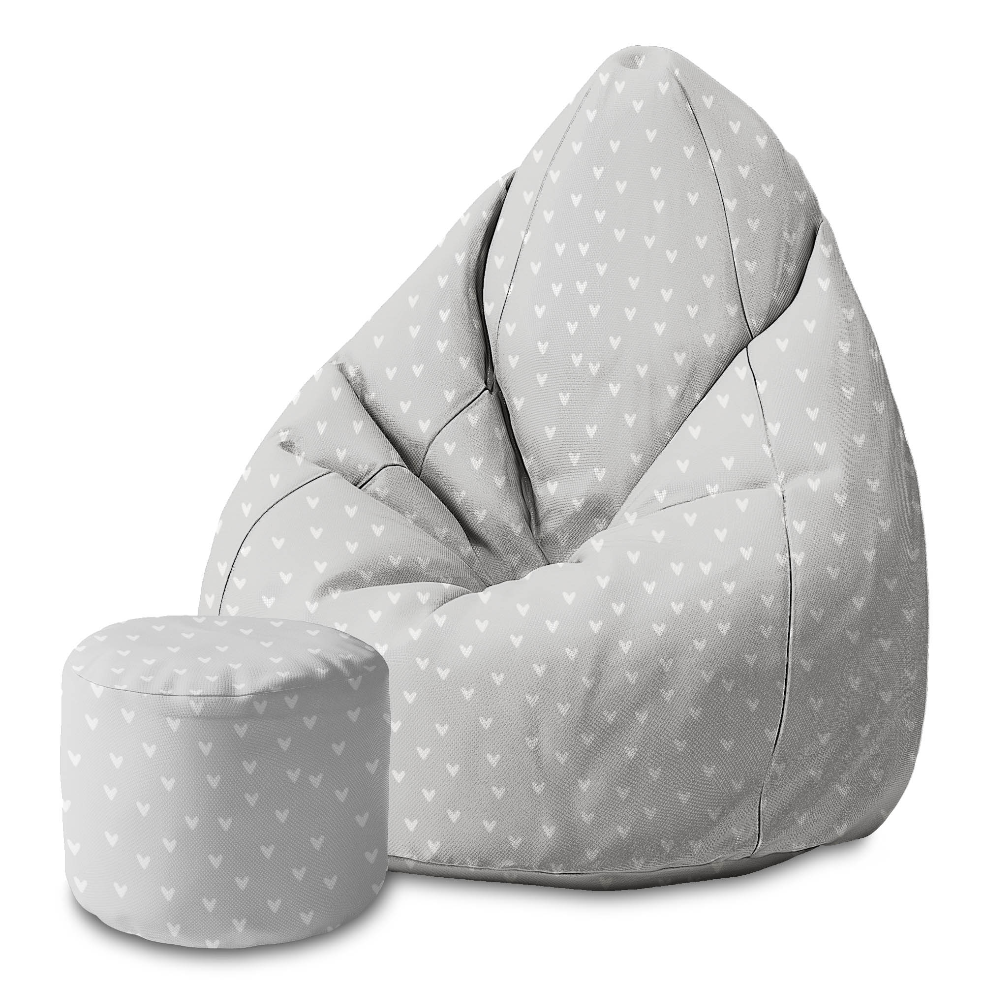 Runder Hocker Fußhocker White Hearts