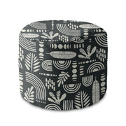 Round Pouf Footstool Artistic Abstract Art-Panama