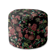 Okrúhly puf podnožka Dark Jungle Red-Oxford