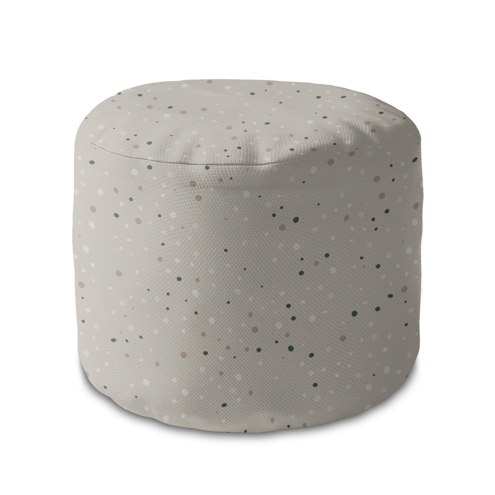 Runder Hocker Fußstütze Beige Print with Dots